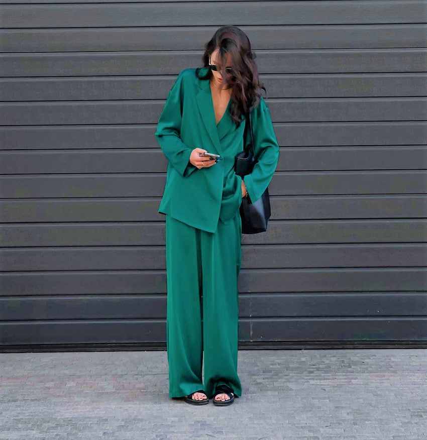 Ahead of the Trend Green Blazer & Pant Set