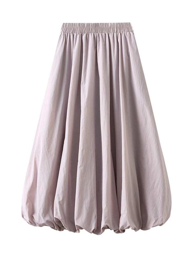 Cutest Perspective Bubble-Hem Midi Skirt