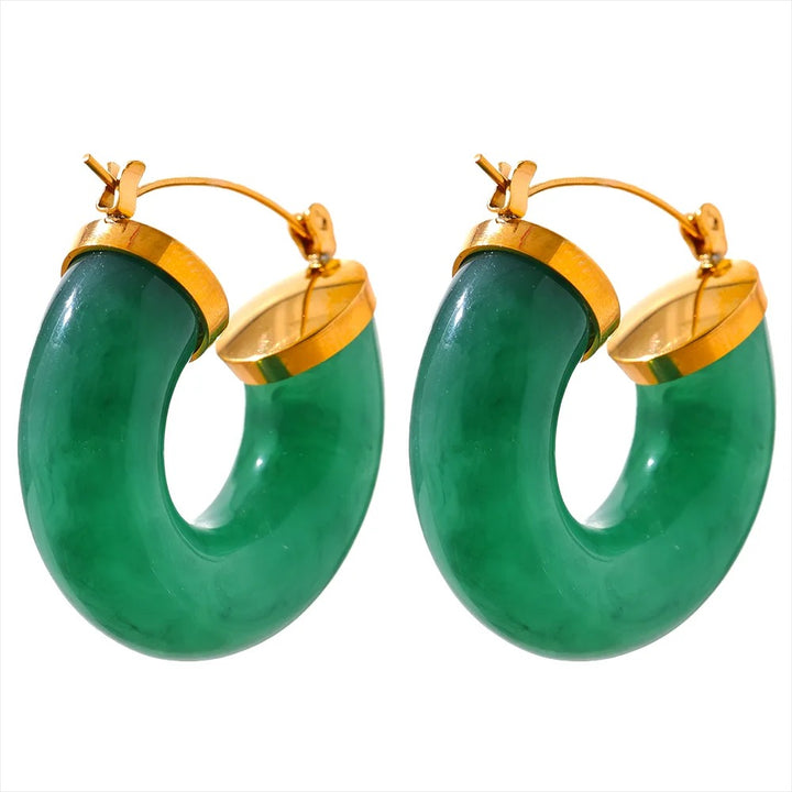 Lucite Resin Hoop Earrings