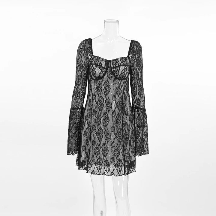 Darling Charisma Black Lace Sheer Mini Dress