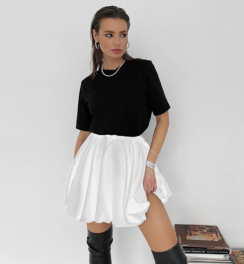 Street Chic High Waist Balloon Mini Skirt