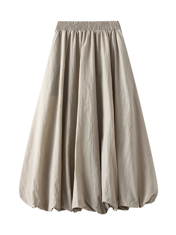 Cutest Perspective Bubble-Hem Midi Skirt