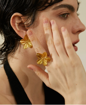 Golden Flower Earrings