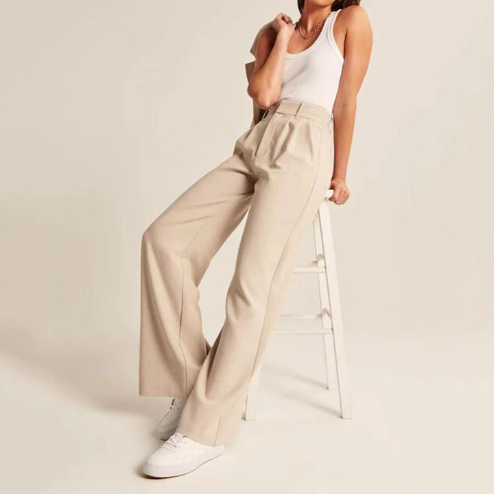 COCO Power Hour High-Waisted Wide Leg Trouser Pants