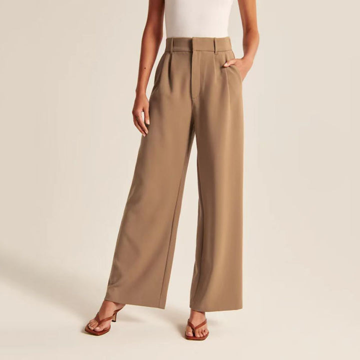 COCO Power Hour High-Waisted Wide Leg Trouser Pants