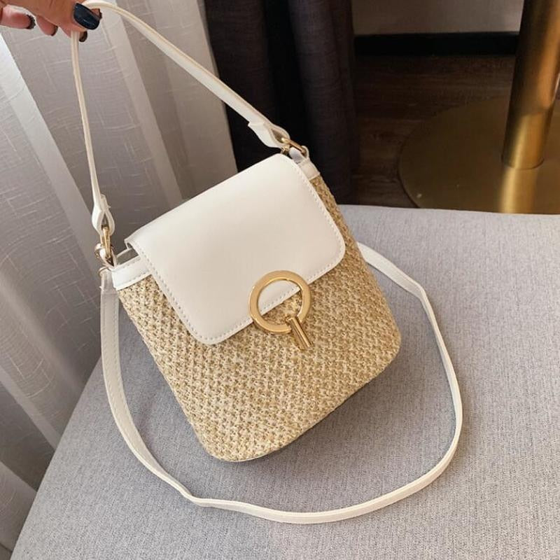 Coco Adorable Natural Woven Straw Shoulder Crossbody Bag Bags