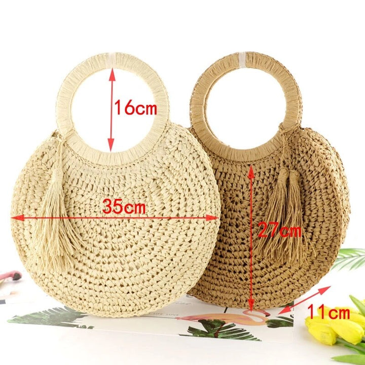 Coco Rossie Rattan Round Woven Handbag Bags