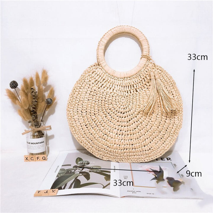 Coco Rossie Rattan Round Woven Handbag Bags