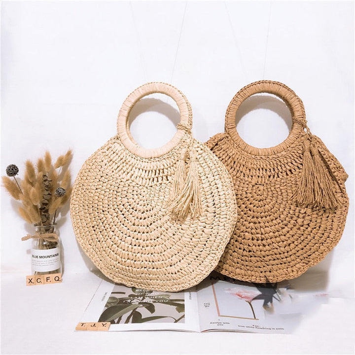 Coco Rossie Rattan Round Woven Handbag Bags