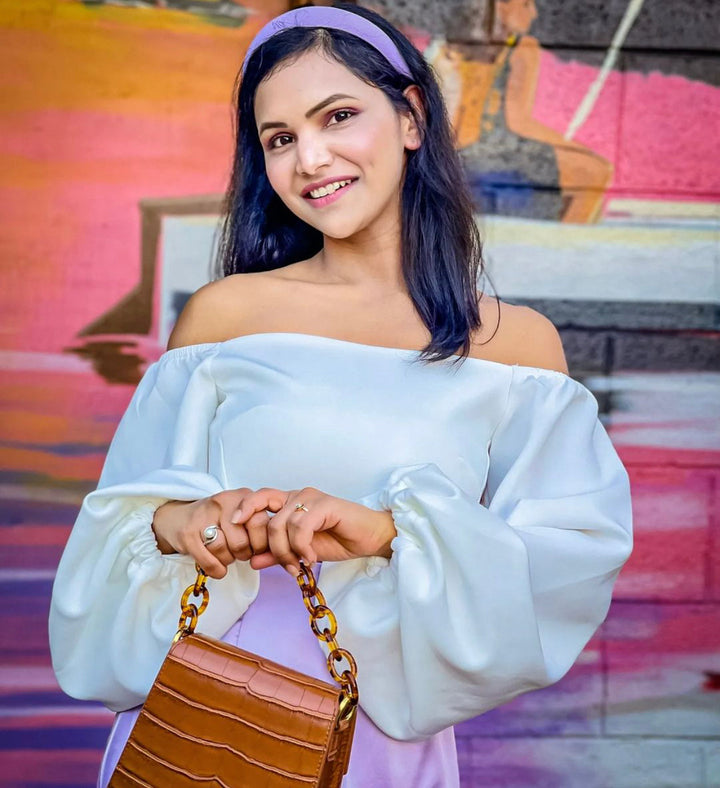 Coco Pure Sweetness Off Shoulder White Top blouse