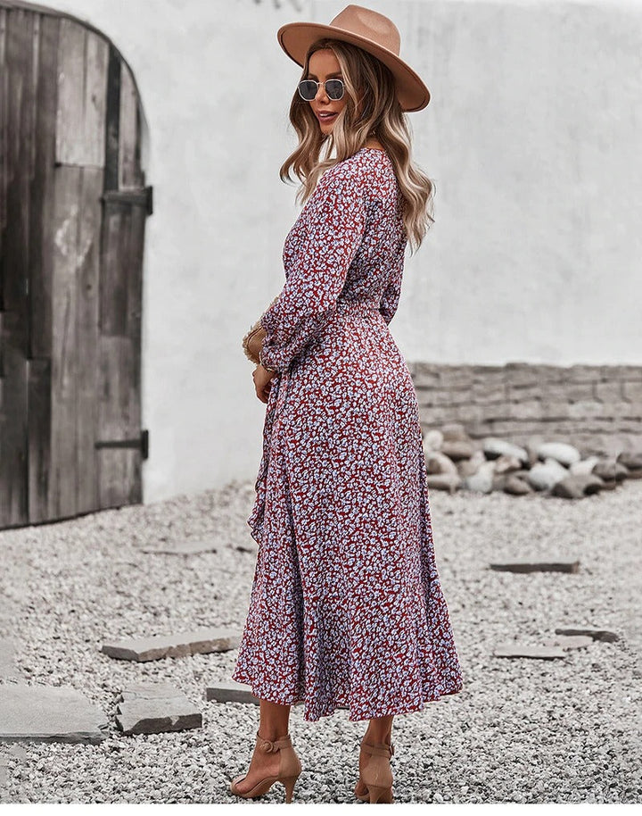 Coco Brittany Delicate Floral Print Wrap Midi Dress Coco dress