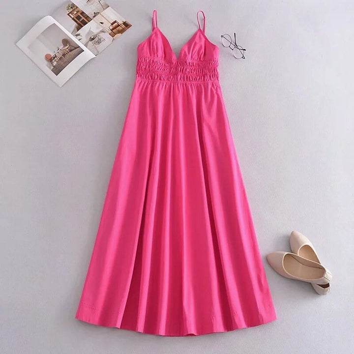 Coco Endless Vacay V- Neck Sleeveless Maxi Dress Coco dress Pink / XS