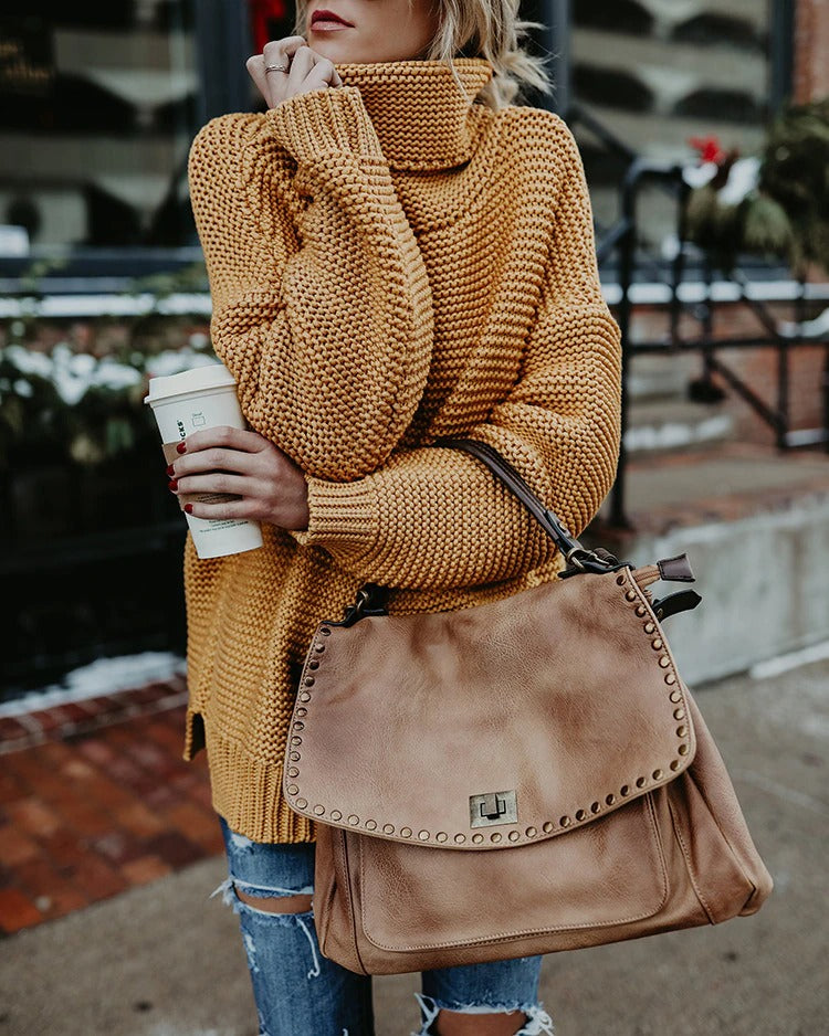 Coco Cuddle time Oversized turtleneck sweater Coco Tops