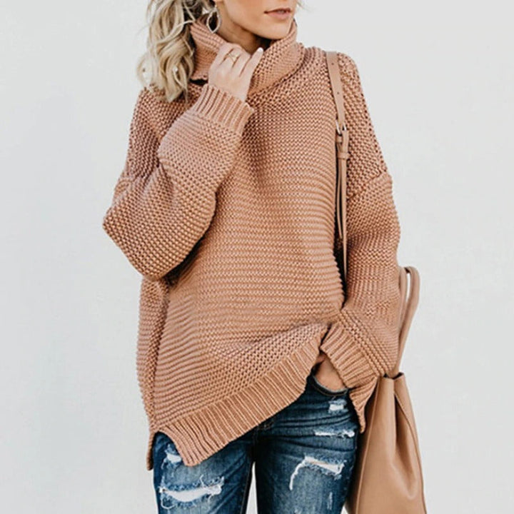 Coco Cuddle time Oversized turtleneck sweater Coco Tops Khaki / S