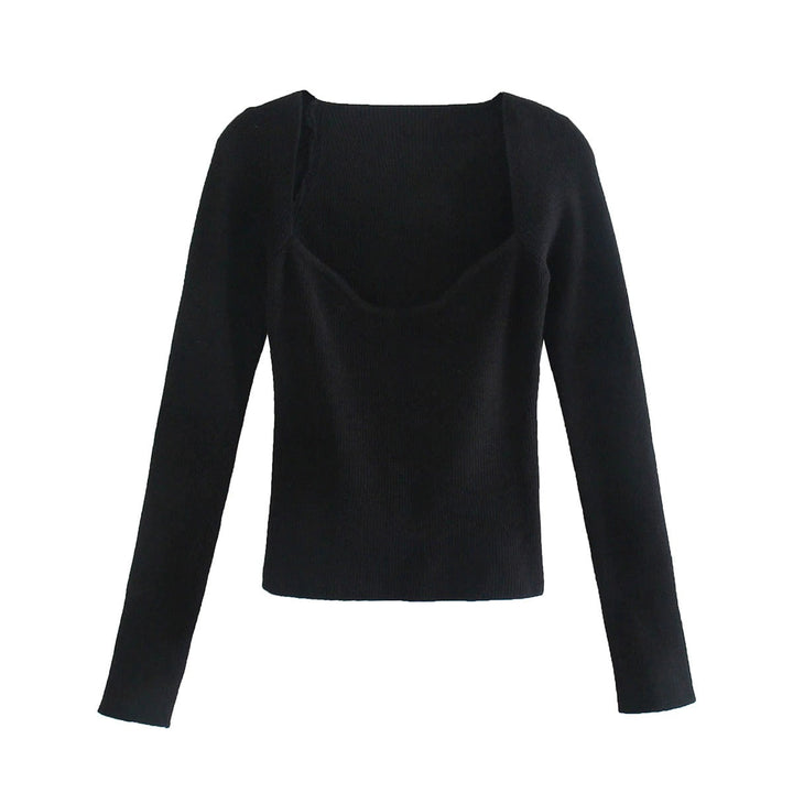 Coco Sweetheart Neckline Fitted Knit Top Coco Tops