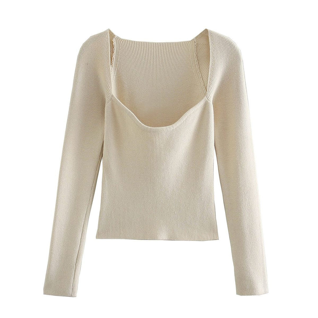 Coco Sweetheart Neckline Fitted Knit Top Coco Tops