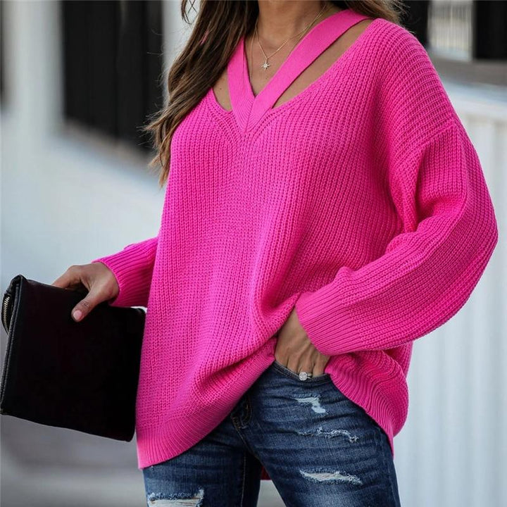 Coco V-neck oversized sweater Coco Tops