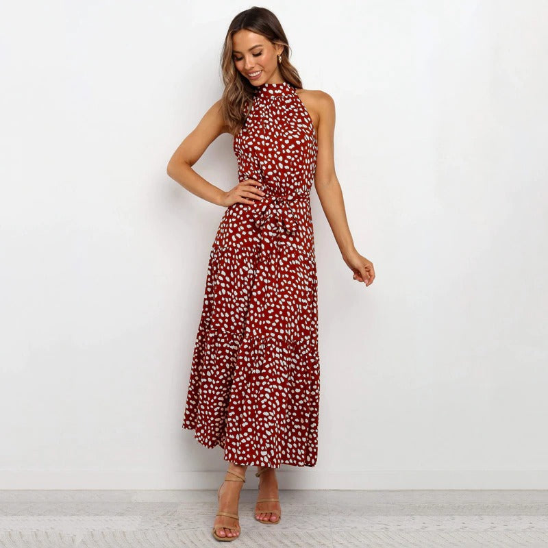 Coco Marie sleeveless Maxi Dress Dress Dark Red / S