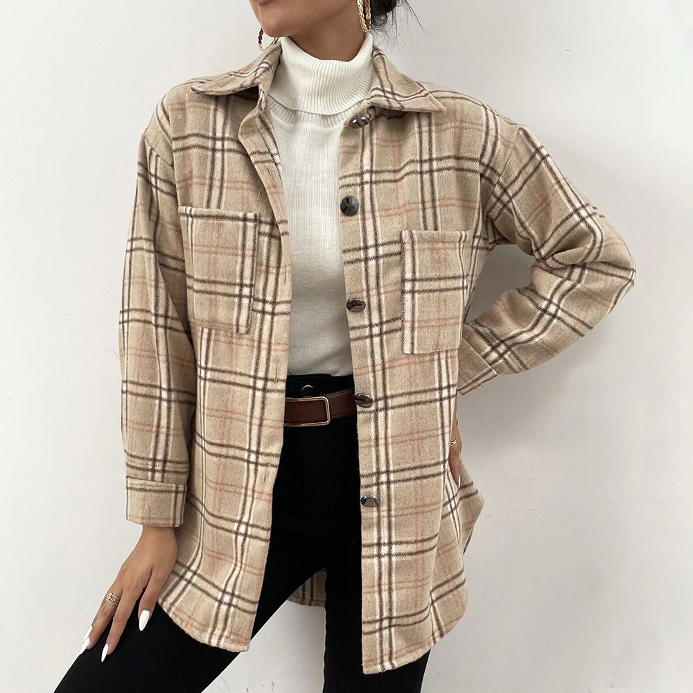 Coco Misty Days Plaid Shirt Shacket jacket