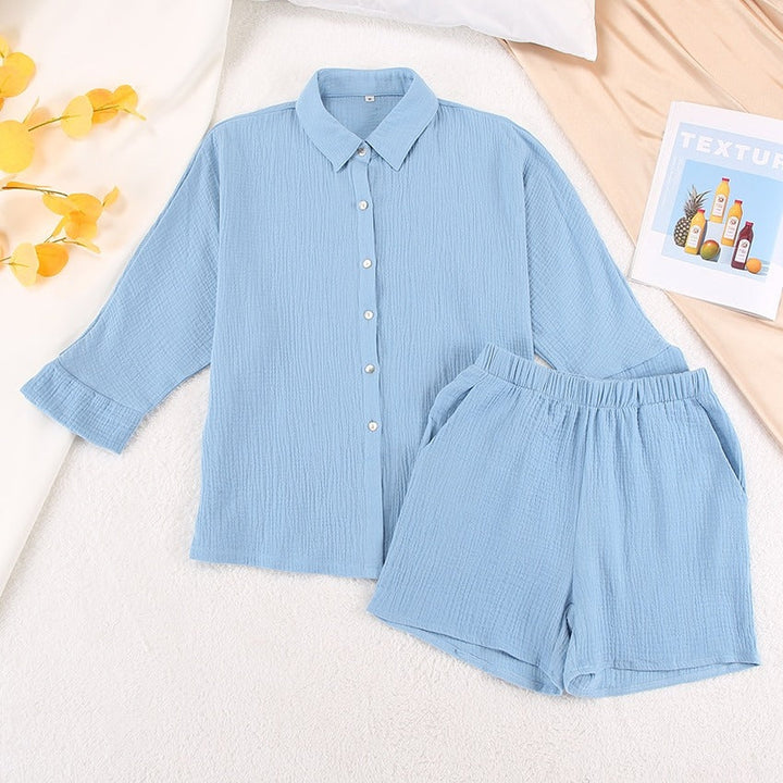 Coco Stay Forever Cozy Loungewear Shorts Set Sleepwear & Loungewear Light Blue / S