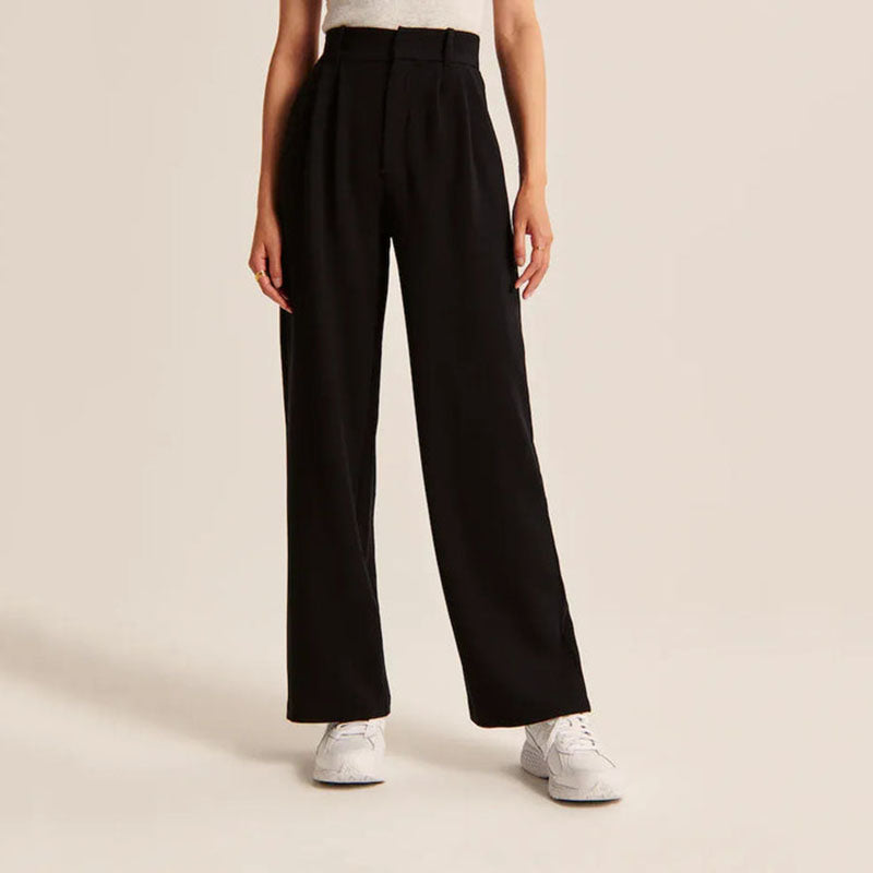 COCO Power Hour High-Waisted Wide Leg Trouser Pants