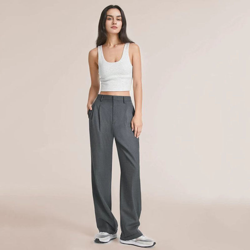 COCO Power Hour High-Waisted Wide Leg Trouser Pants