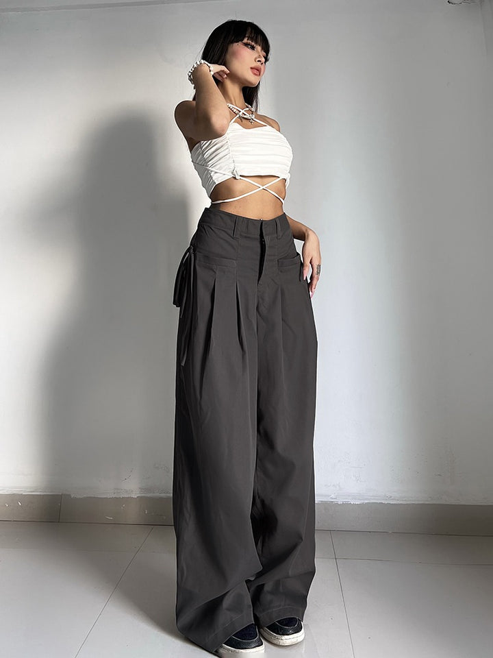 COCO New Orleans High Waist Wide Leg Pleated Trousers