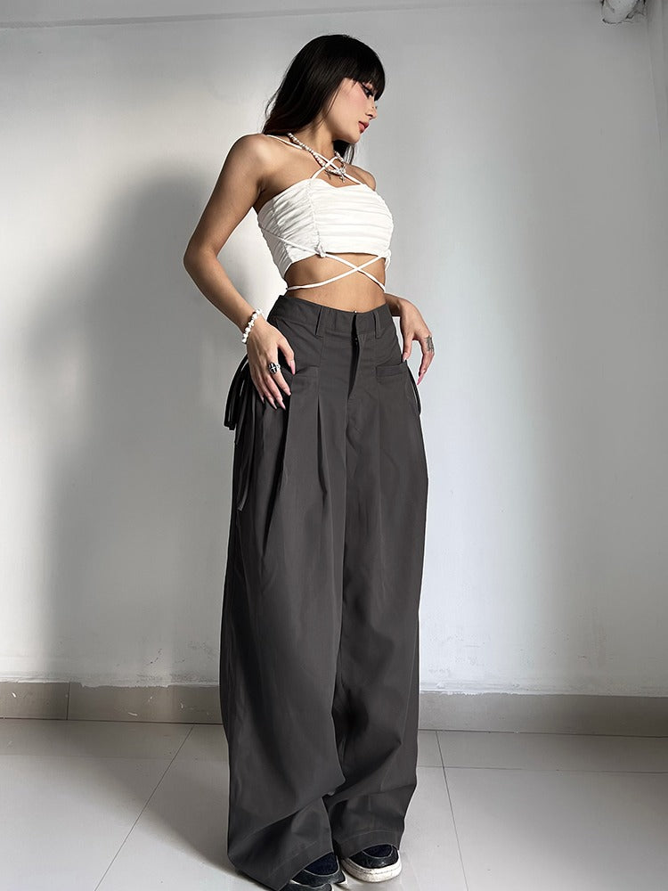 COCO New Orleans High Waist Wide Leg Pleated Trousers