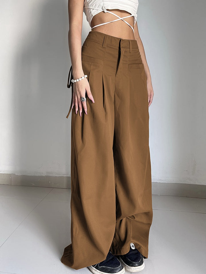 COCO New Orleans High Waist Wide Leg Pleated Trousers