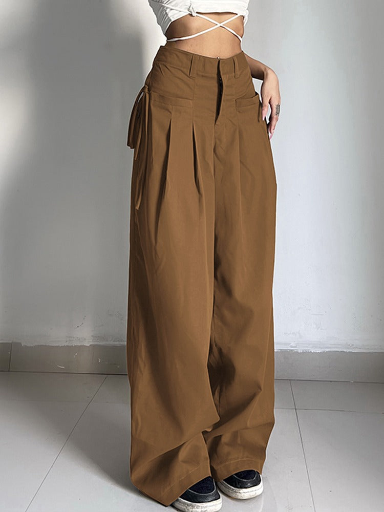 COCO New Orleans High Waist Wide Leg Pleated Trousers