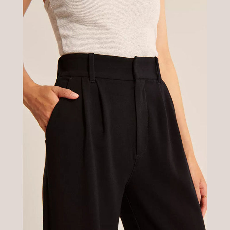 COCO Power Hour High-Waisted Wide Leg Trouser Pants