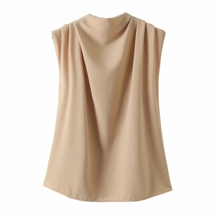 COCO Valerie Vintage Style High Collar Sleeveless Top